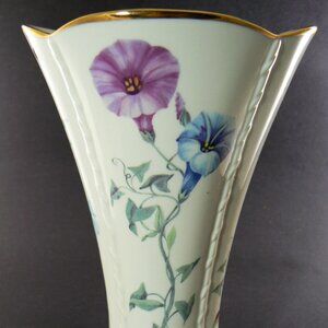 LENOX MORNING COTTAGE FLARED PORCELAIN VASE 8" TALL FLORAL